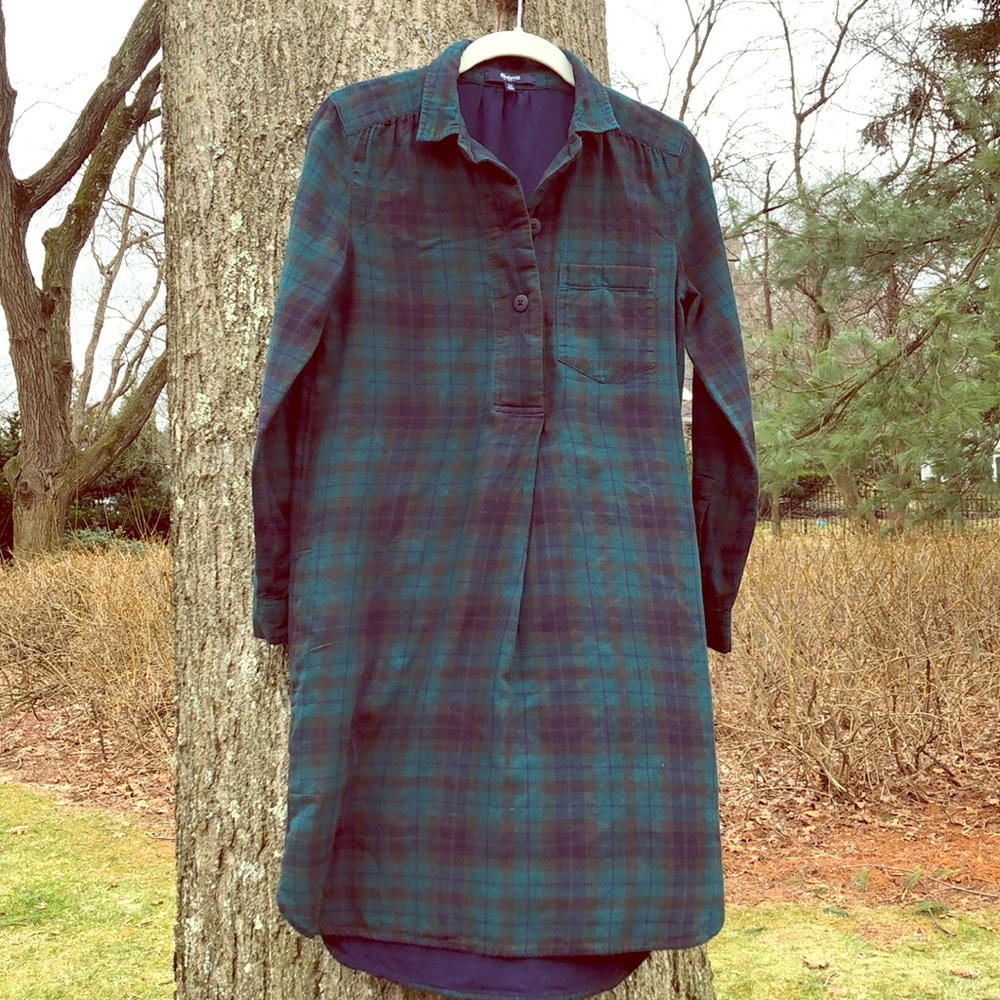 Plaid shirt dress